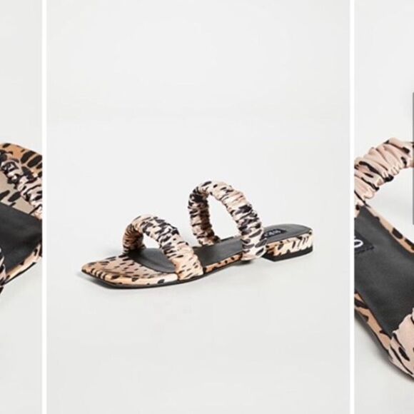 Senso Harley II Leopard Satin Slides size 7 Square Toe Animal Jungle Size 37 - Picture 2 of 10